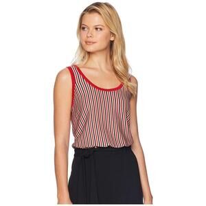 NWOT Anne Klein tank Top XLarge Red White Striped Scoop Neck Sleeveless